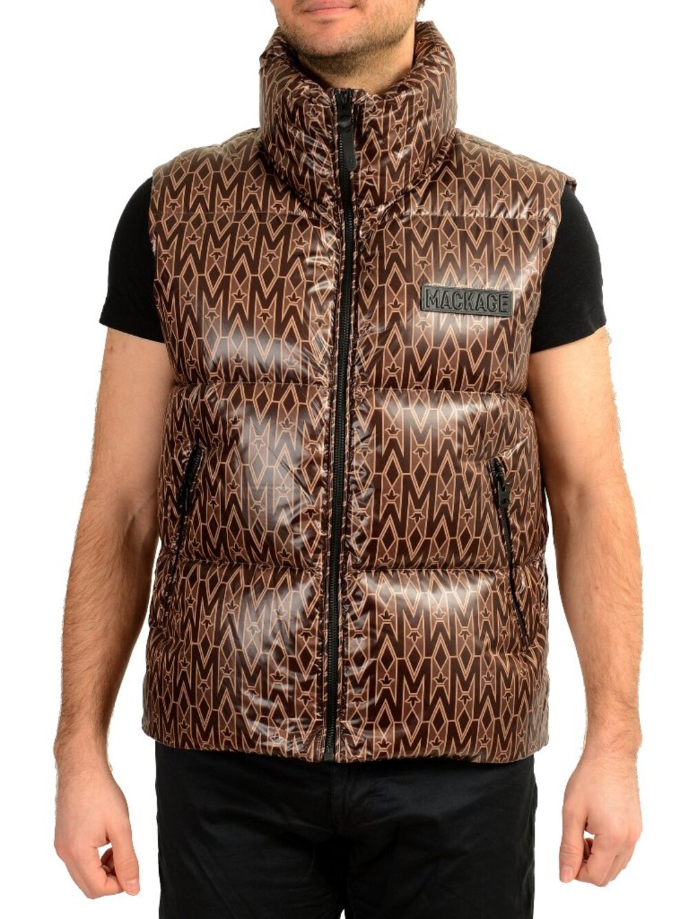 Mackage Men's KANE-MG Coffee Down Vest Sleeveless Jacket Mackage sz 44/XL IT 52